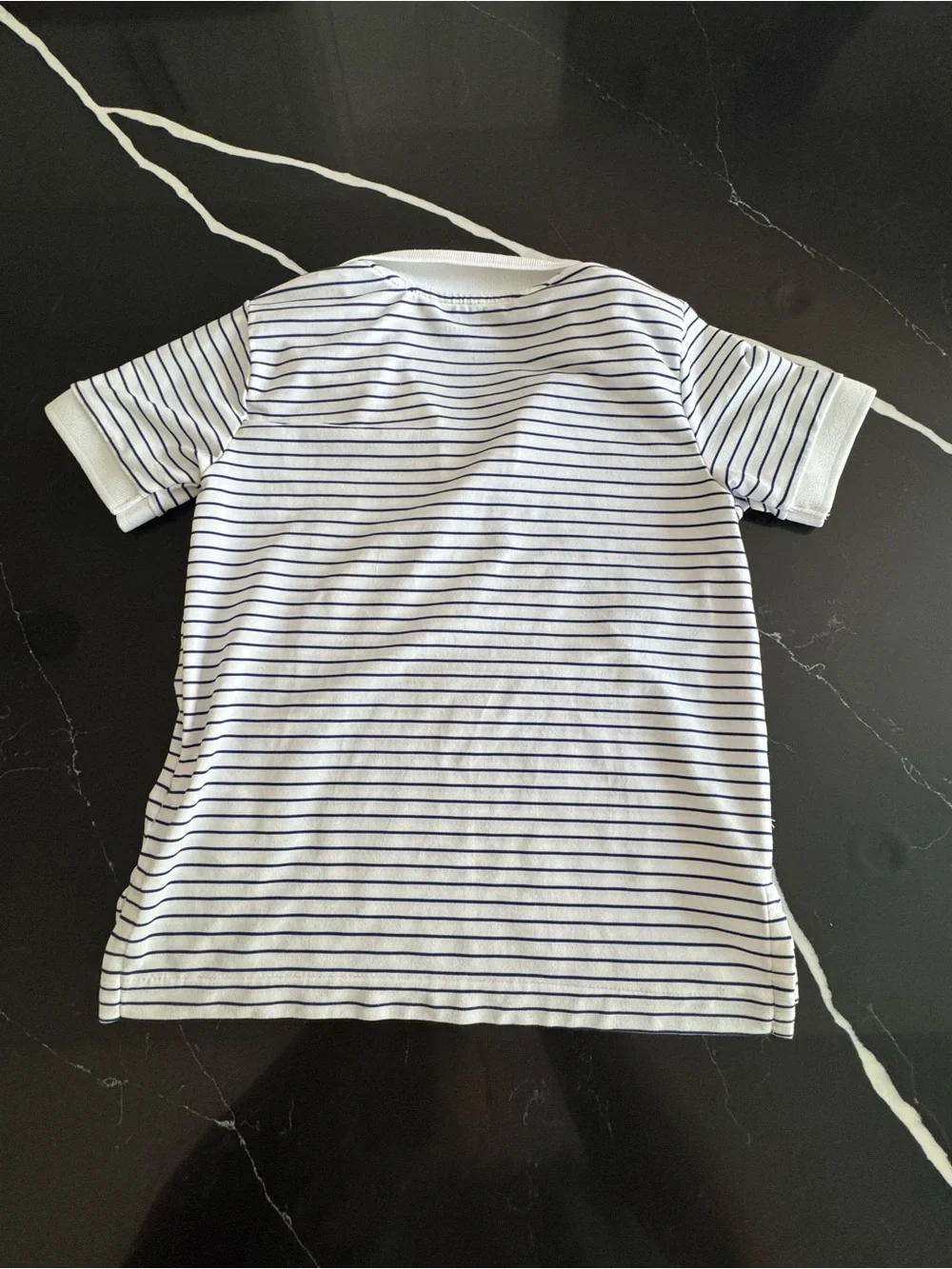 Ralph Lauren White Polo with Navy Stripes